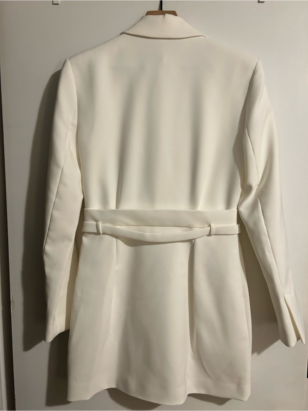 Zara White Women's Tailored Belted Blazer Dress - Picture 4 of 8